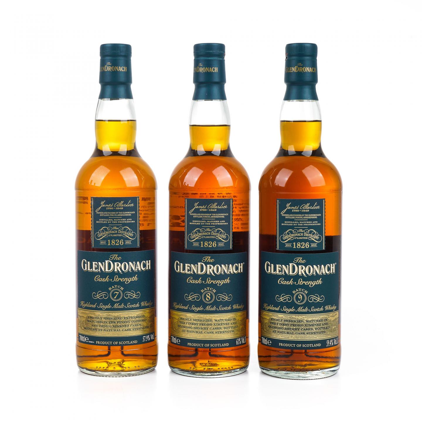 Glendronach 格兰多纳 原桶强度系列 Batch 1-9组合