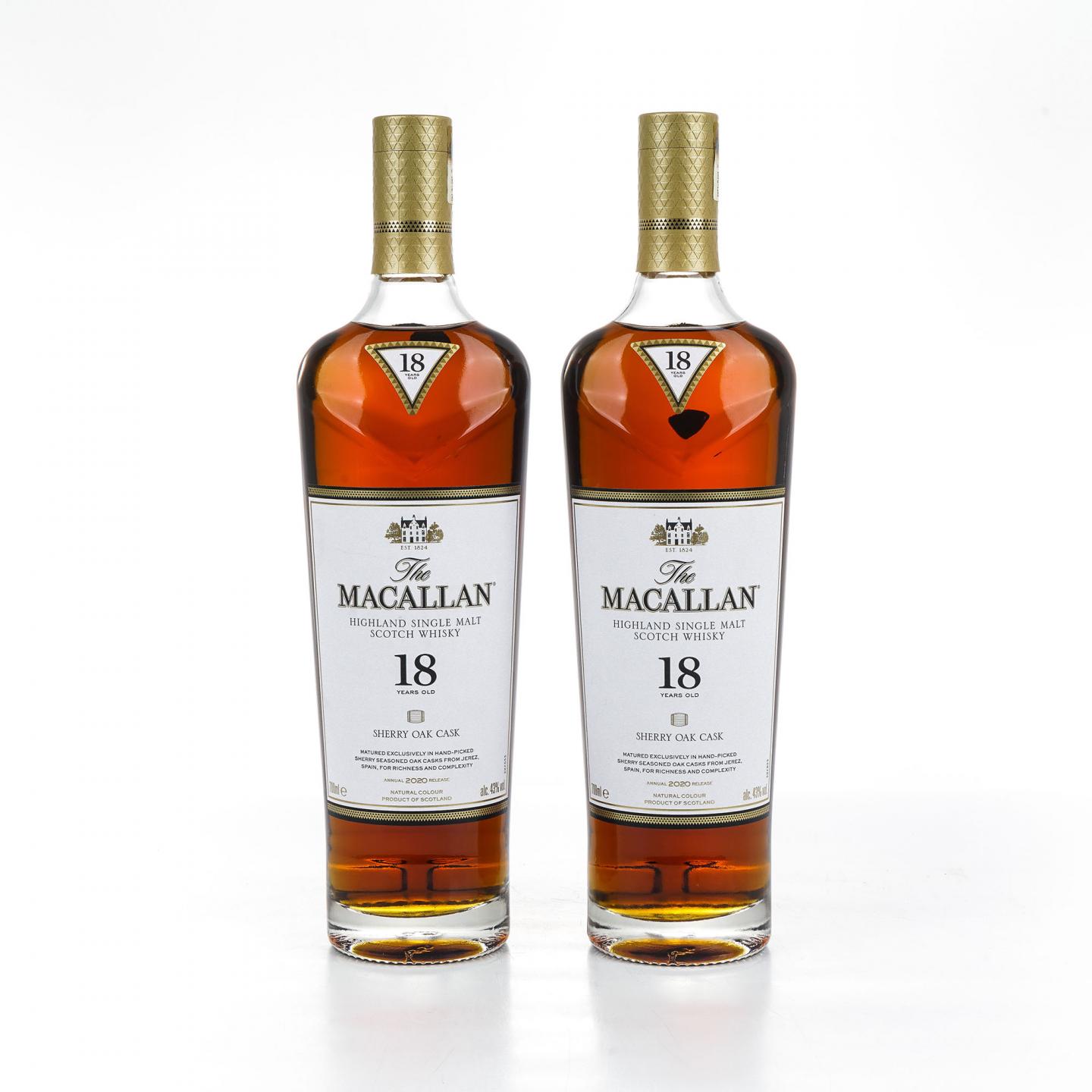 Macallan 麦卡伦 18年 2020 雪莉桶 2瓶组*700ml