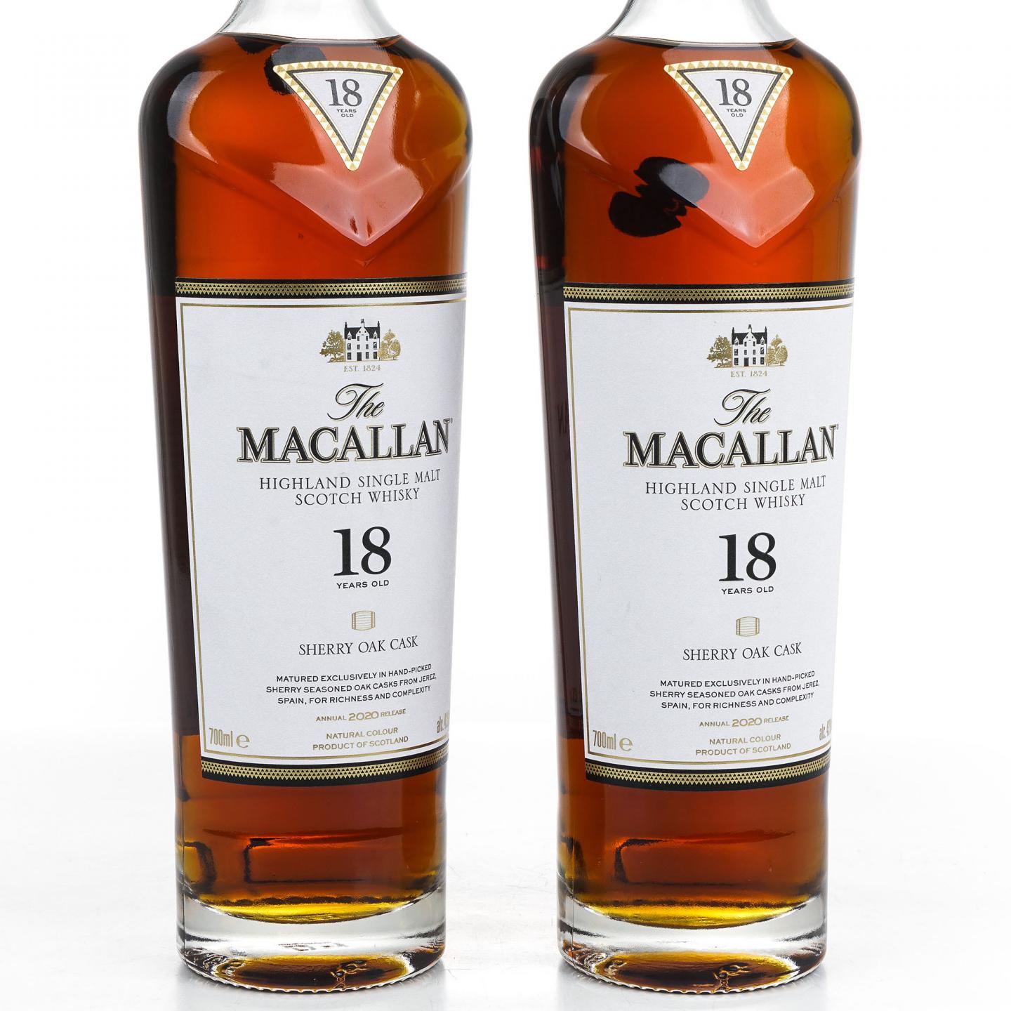 Macallan 麦卡伦 18年 2020 雪莉桶 2瓶组*700ml