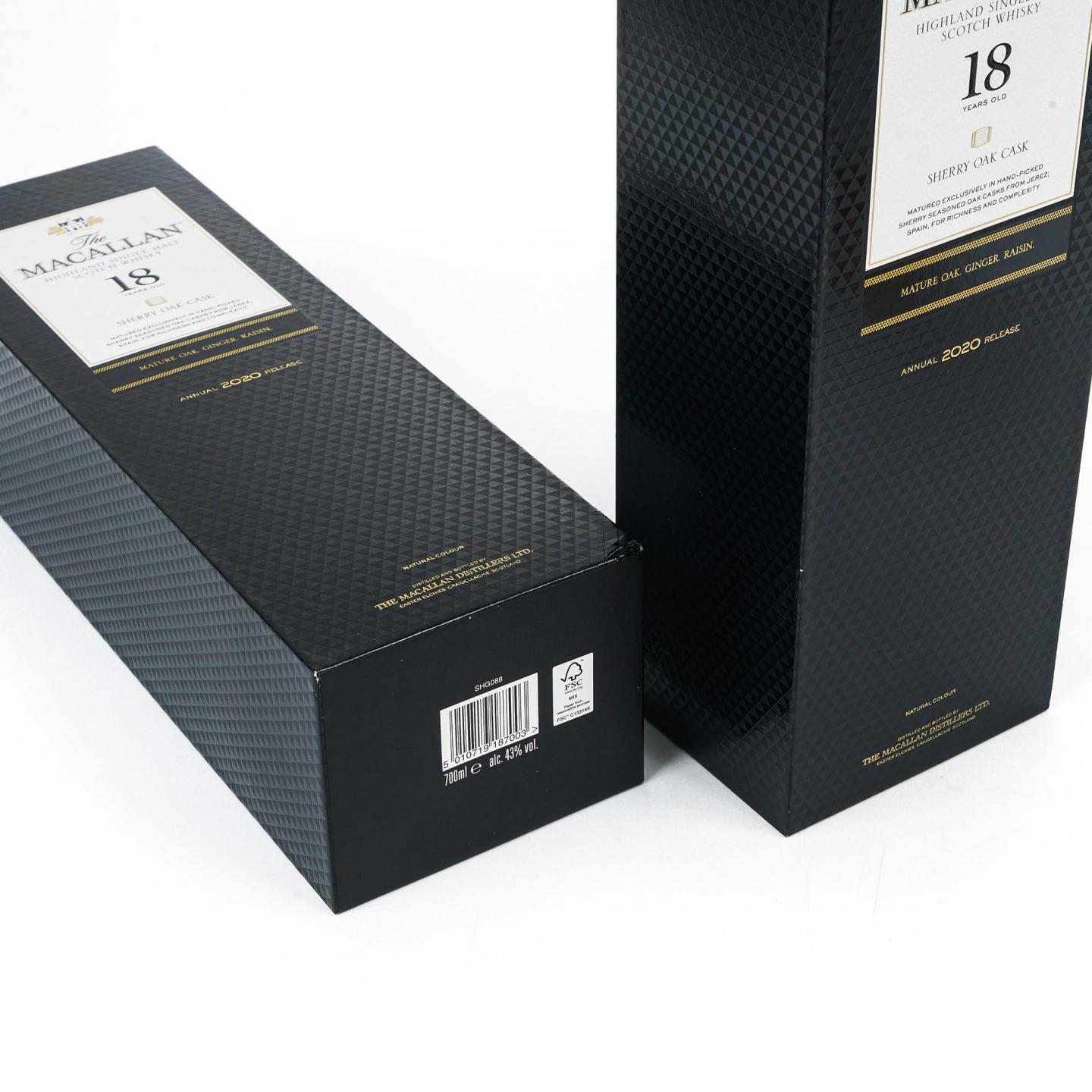 Macallan 麦卡伦 18年 2020 雪莉桶 2瓶组*700ml