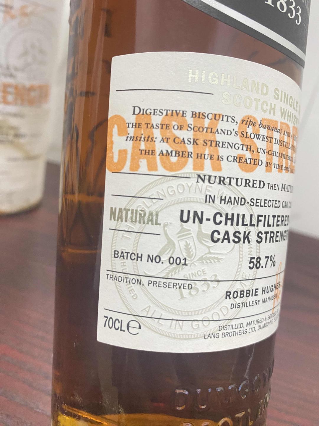 Glengoyne 格兰哥尼NO.001桶强单一麦芽威士忌58.7度700ml