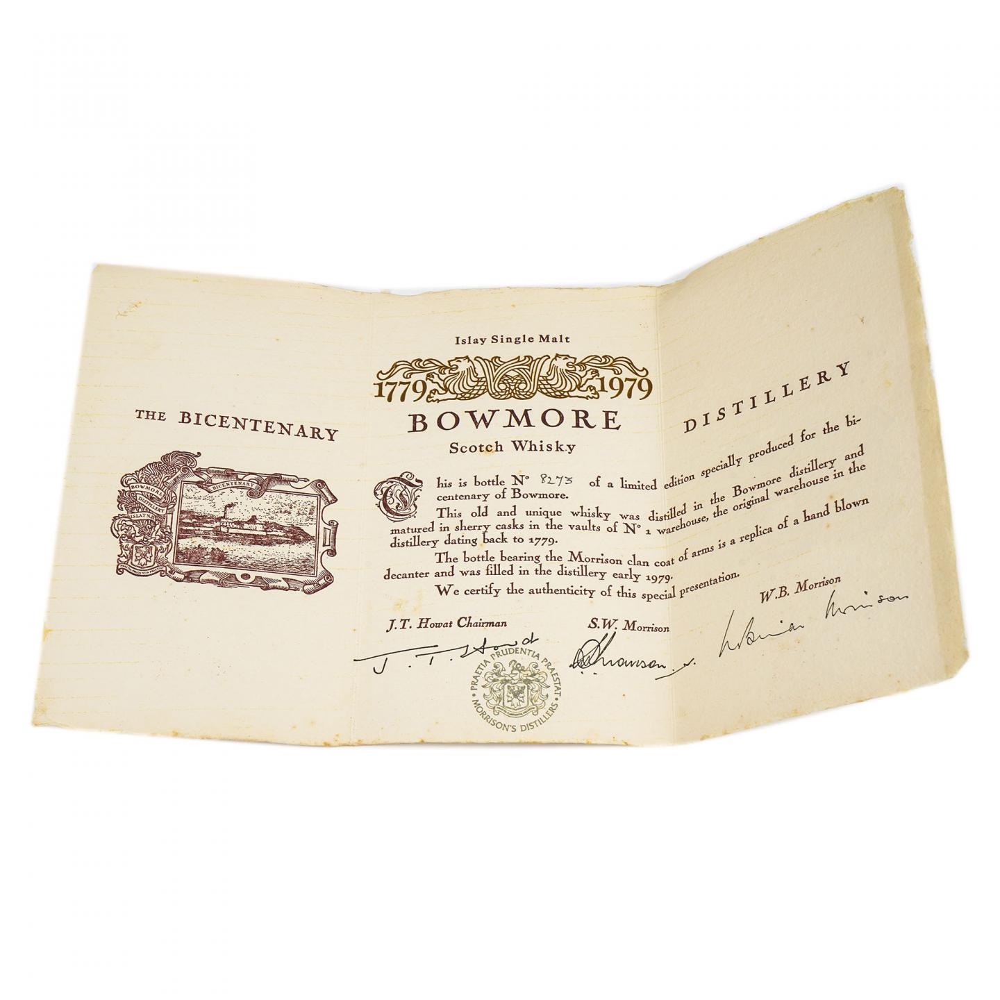 Bowmore 波摩 1979 Bicentenary 200周年纪念版 750ml
