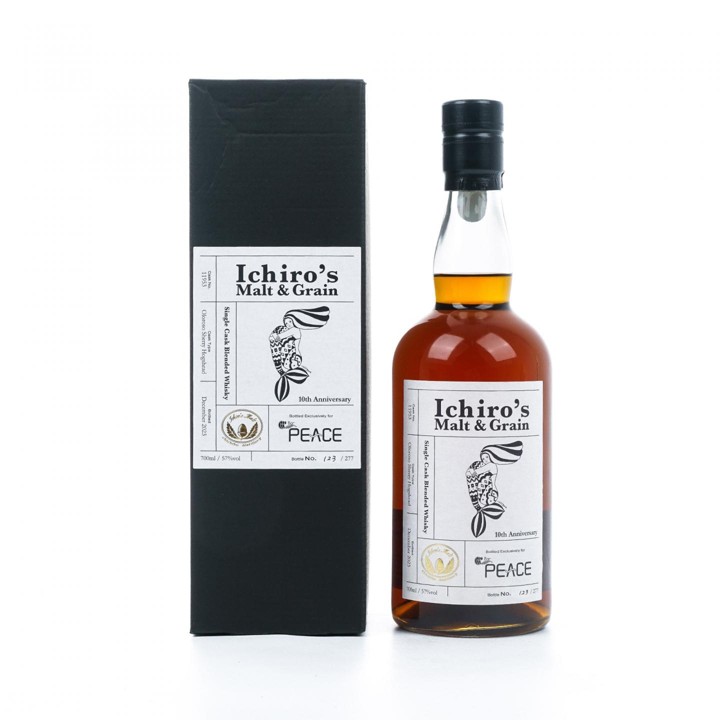 秩父 Ichiro's Malt & Grain 调和 Bar Peace 10周年纪念 雪莉桶#11953