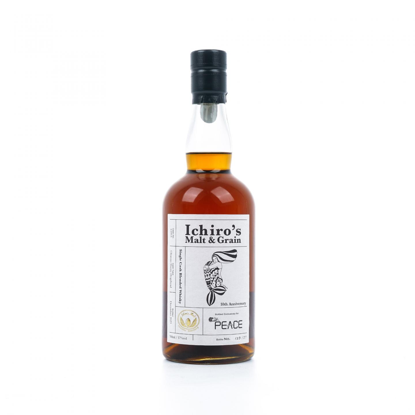 秩父 Ichiro's Malt & Grain 调和 Bar Peace 10周年纪念 雪莉桶#11953