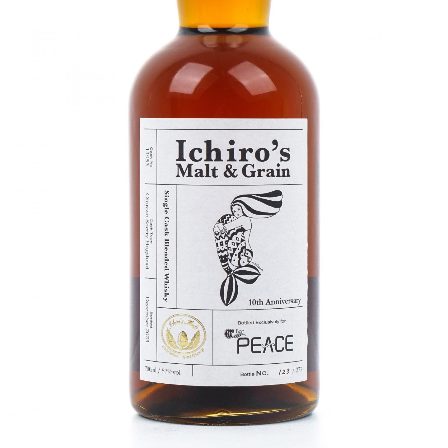 秩父 Ichiro's Malt & Grain 调和 Bar Peace 10周年纪念 雪莉桶#11953
