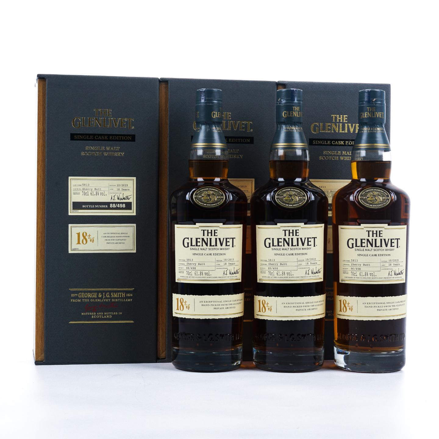 Glenlivet 格兰威特 18年 2019 雪莉单桶#5813 国行 3瓶组