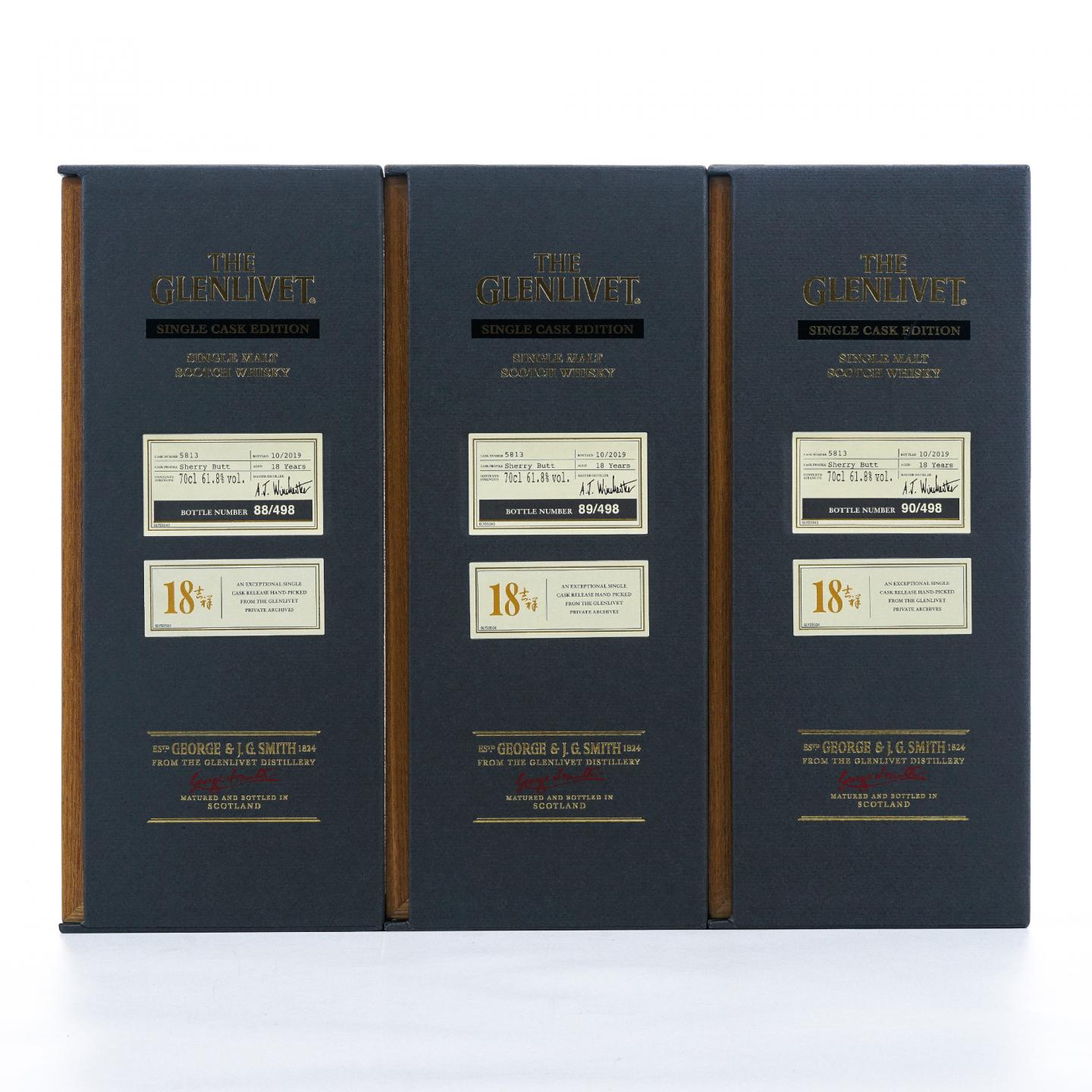 Glenlivet 格兰威特 18年 2019 雪莉单桶#5813 国行 3瓶组