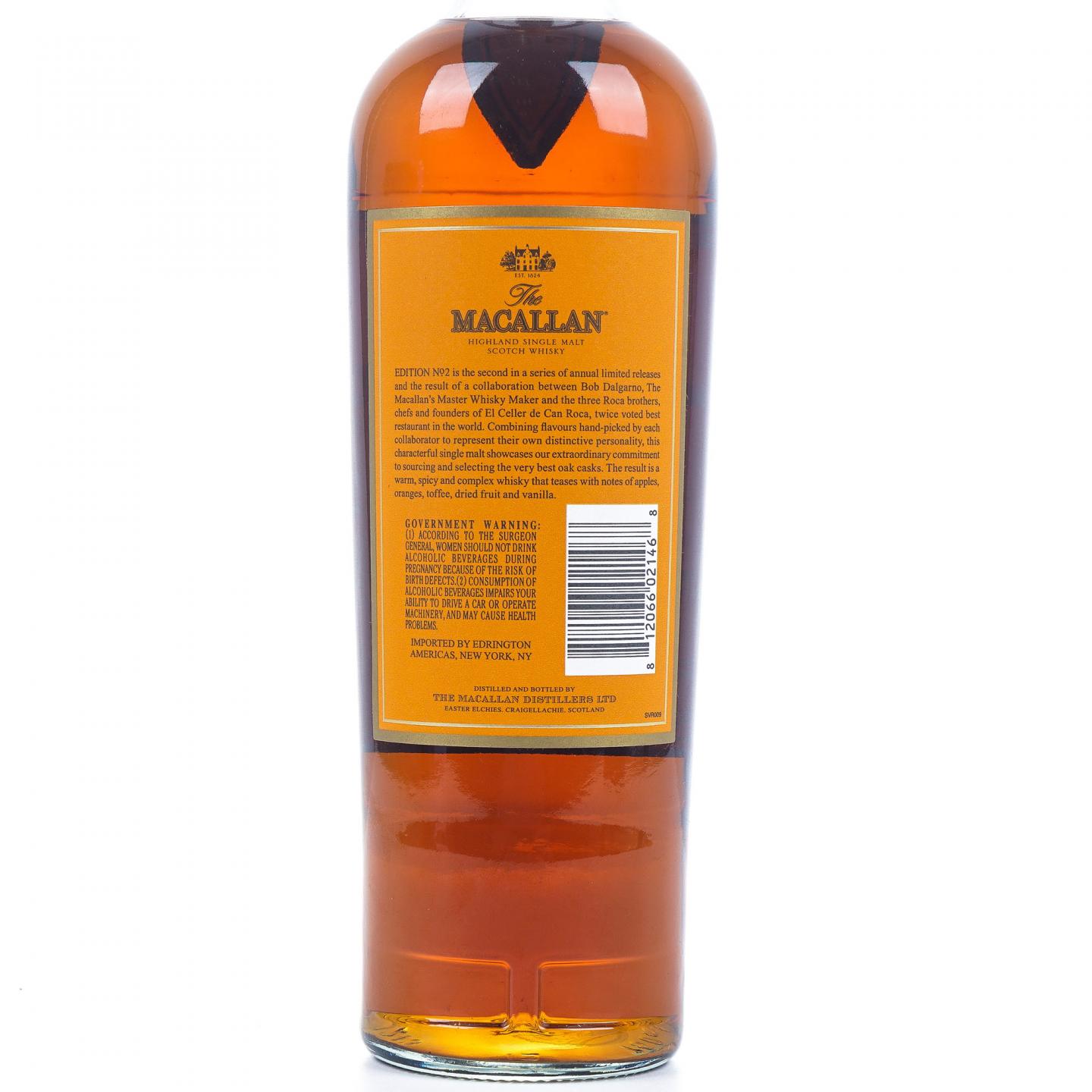 Macallan 麦卡伦 Edition No.2 750ml 2016
