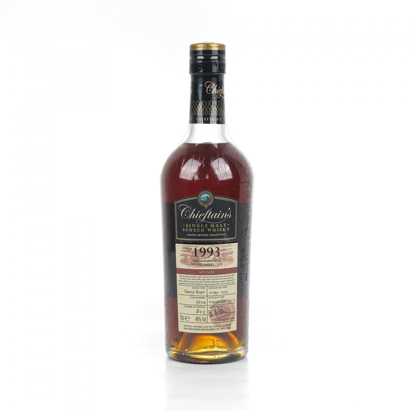 老酋长 Speyside 1993-2012 限量版 雪莉桶#3604