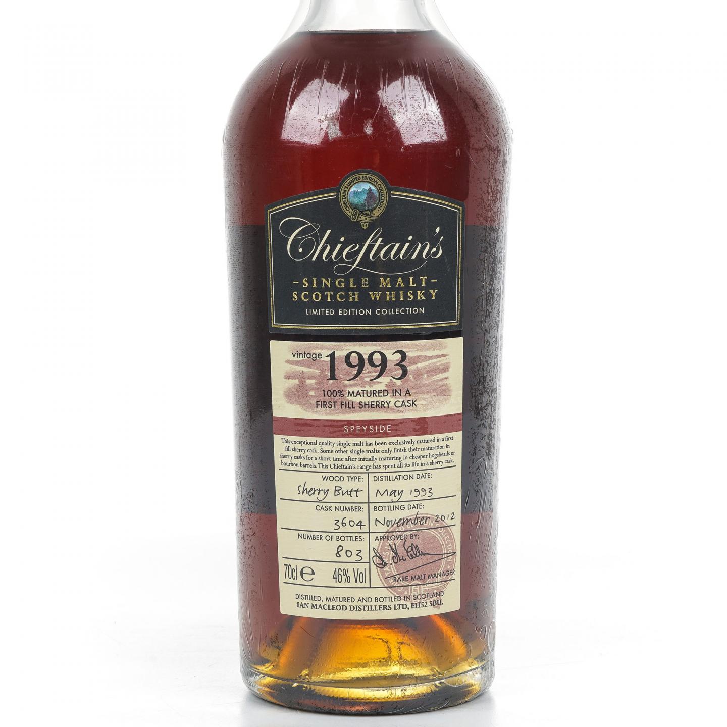 老酋长 Speyside 1993-2012 限量版 雪莉桶#3604
