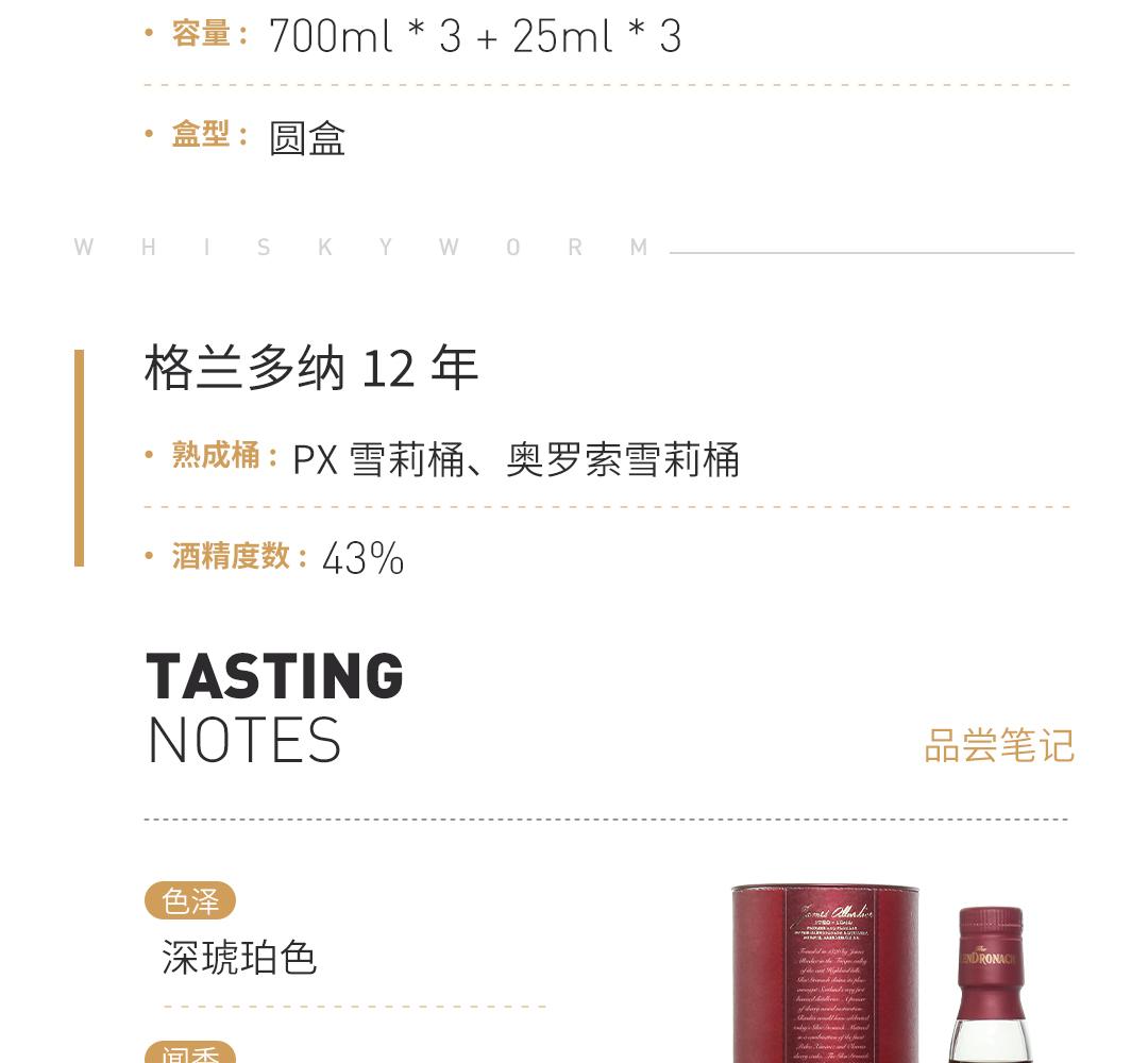 【口粮套组】GlenDronach 格兰多纳12年/波特桶单一麦芽威士忌