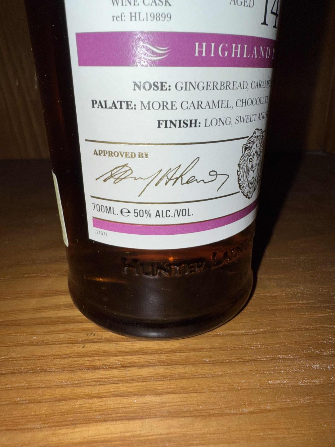 亨特梁 格兰哥尼 14 年 单桶老麦芽桶