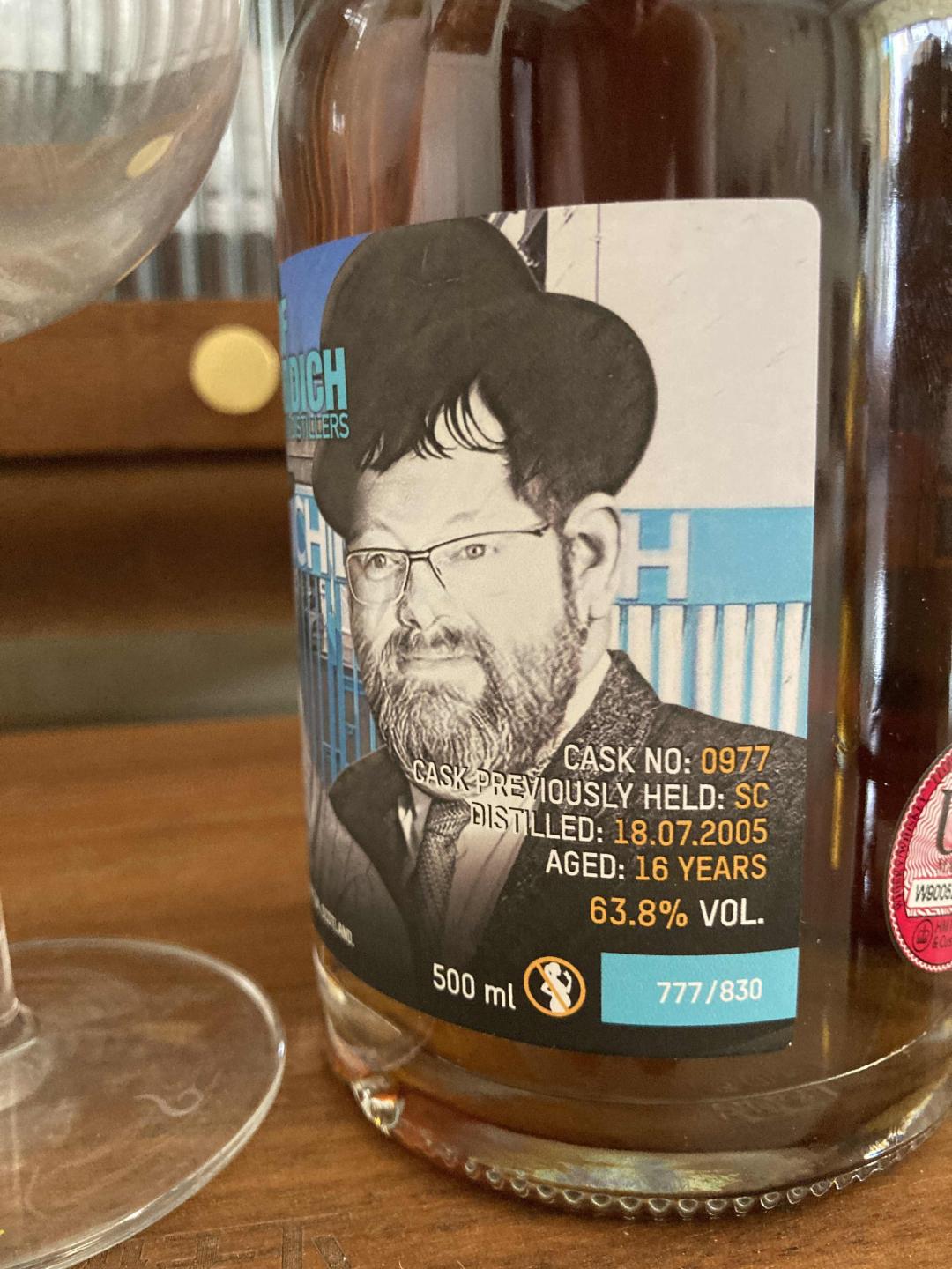 布赫拉迪 2022岛节限定款 16年 雪莉单桶 桶号0977 限量830瓶 限量号777 Mini装500ml