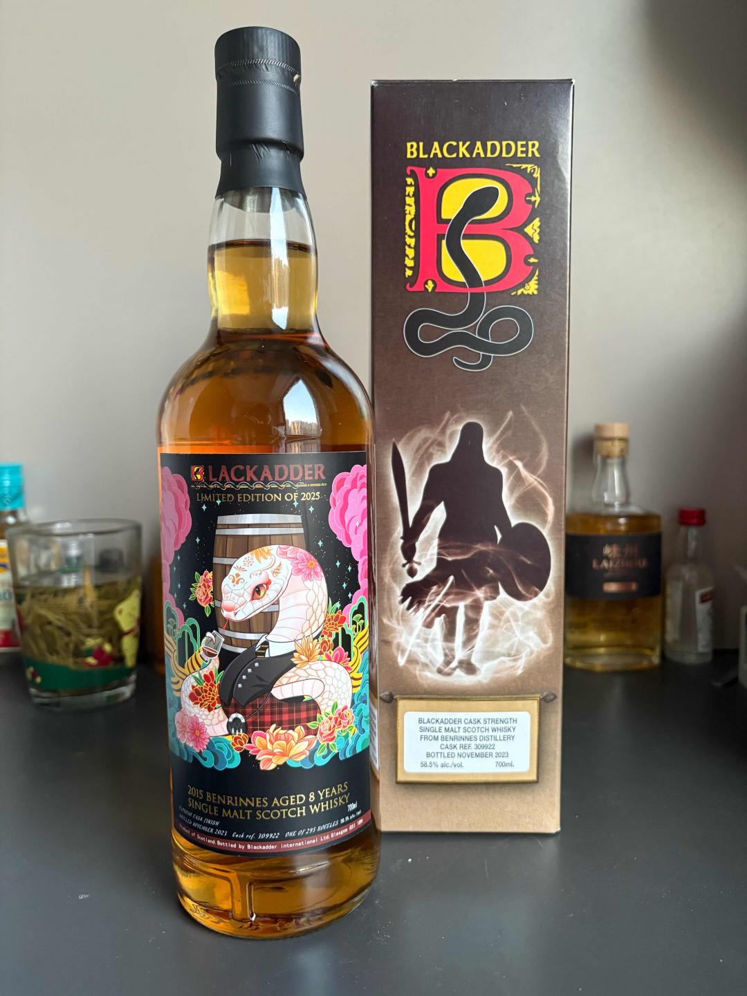 包邮！黑蛇本利林8年雪莉单桶年度限定