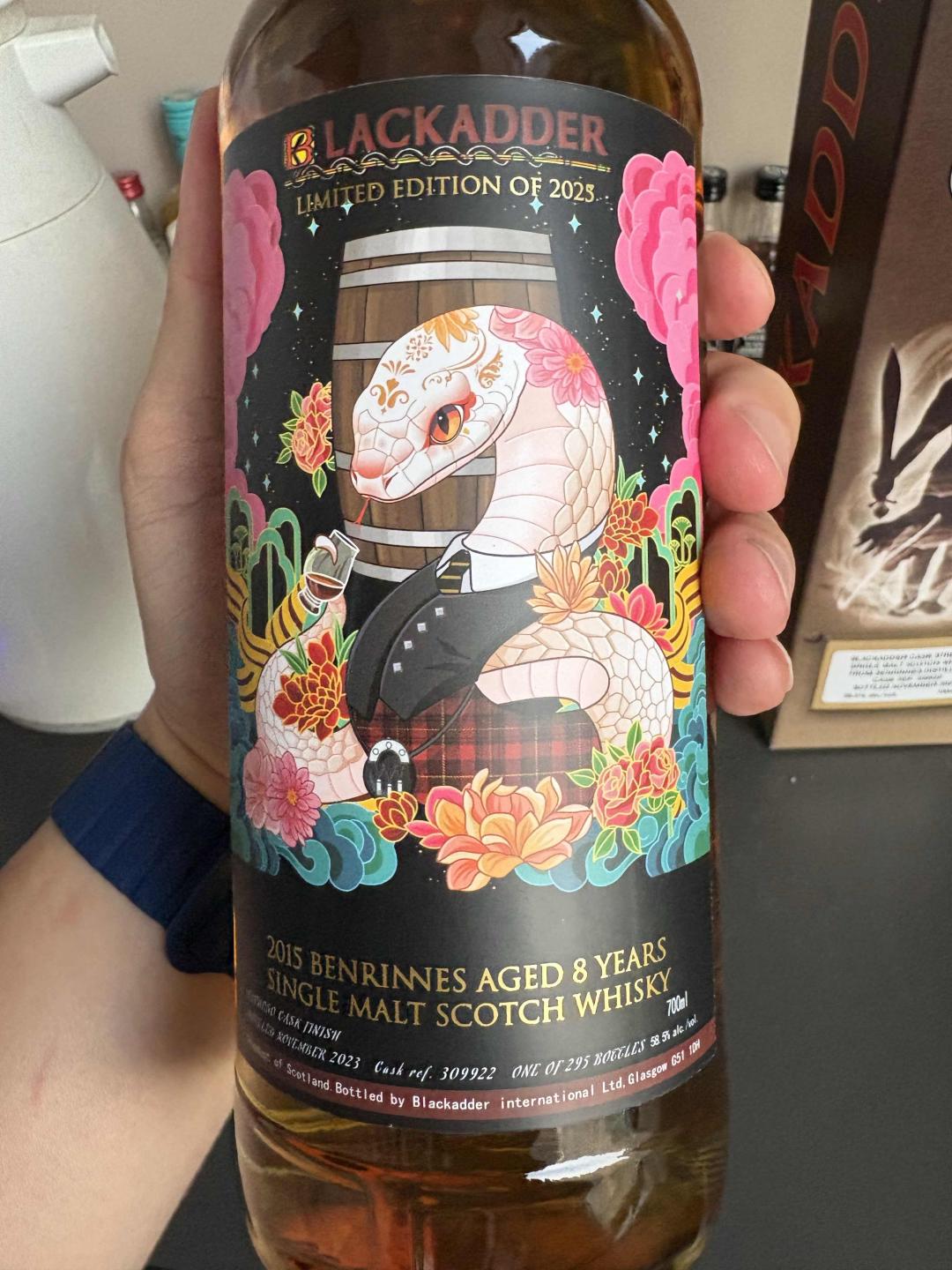 包邮！黑蛇本利林8年雪莉单桶年度限定