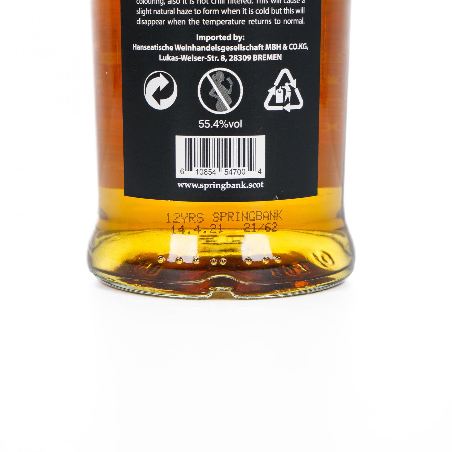 Springbank 云顶 12年 2021 桶强 55.4%