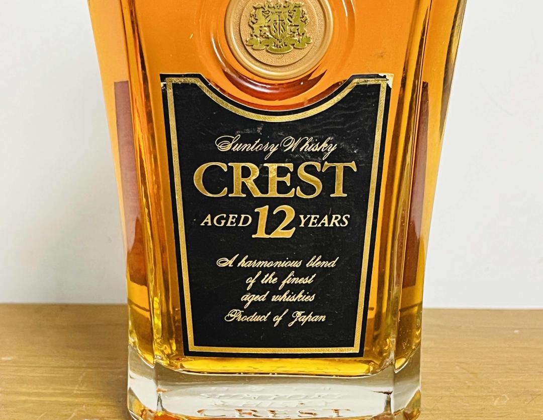 1990年 三得利 双狮标首版「CREST 12年」水晶瓶威士忌