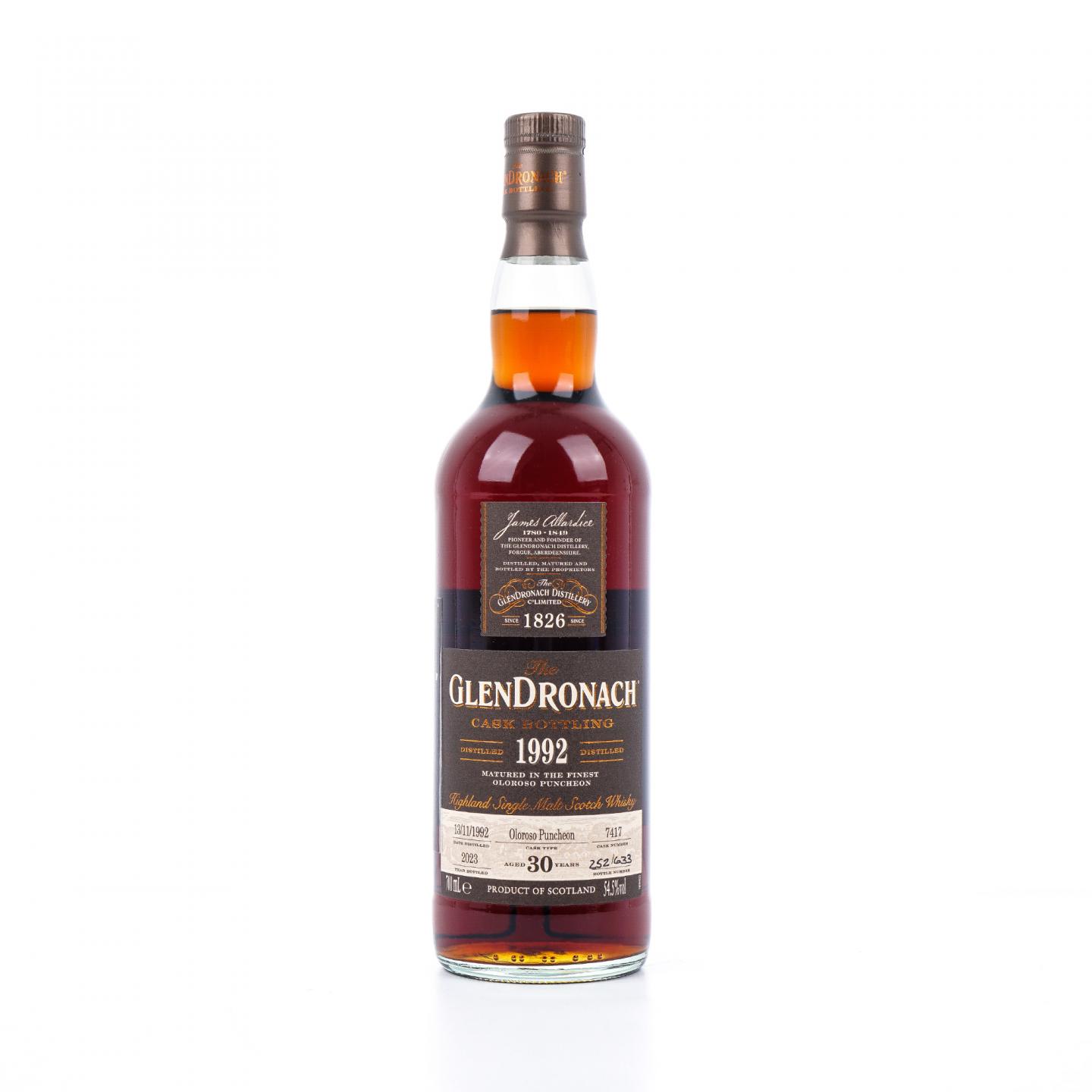 Glendronach 格兰多纳 30年 1992-2023 雪莉桶#7417 700ml