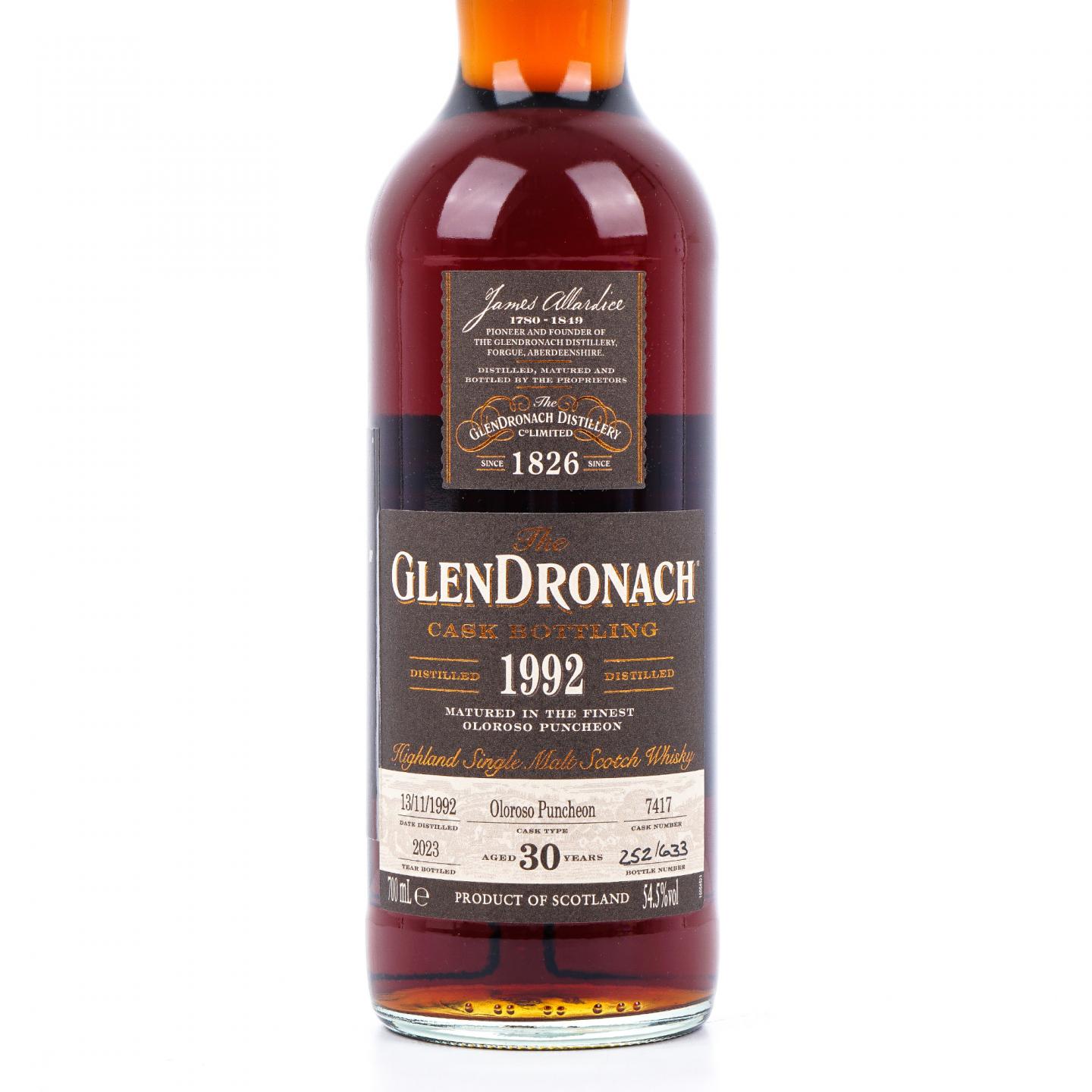 Glendronach 格兰多纳 30年 1992-2023 雪莉桶#7417 700ml