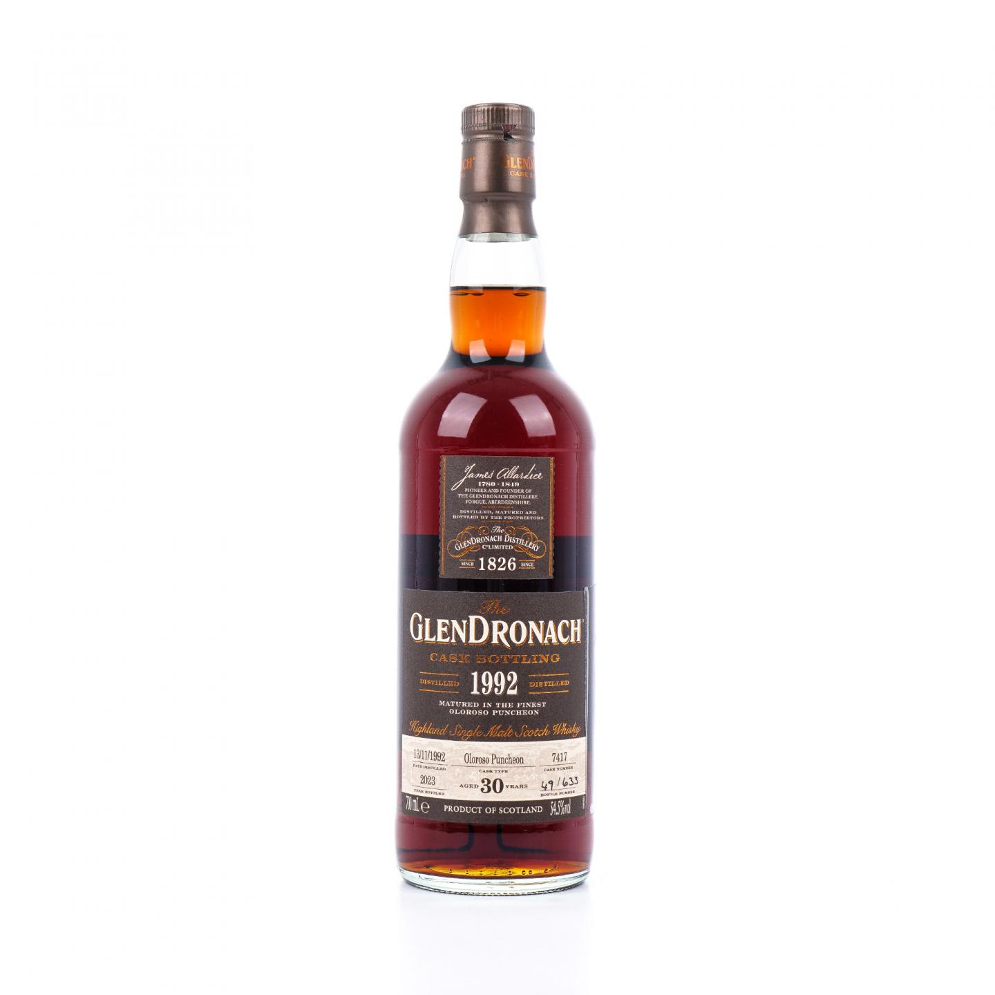 Glendronach 格兰多纳 30年 1992-2023 雪莉桶#7417 瓶码49
