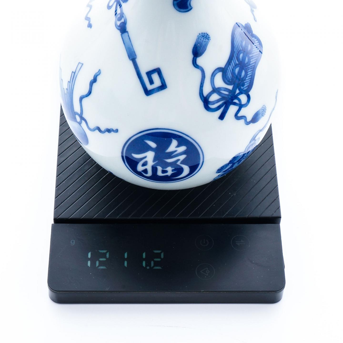 白州 染付宝尽【福】文柑子口瓶 有田烧 600ml