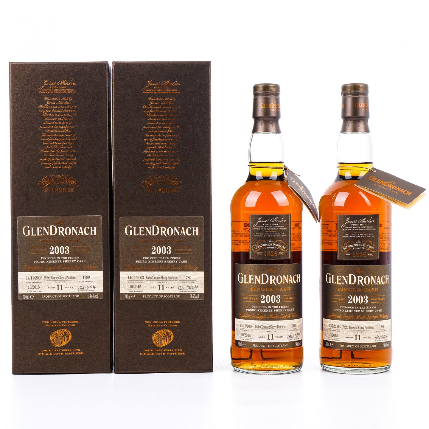 Glendronach 格兰多纳 11年 2003-2015 单桶#1780 2支组