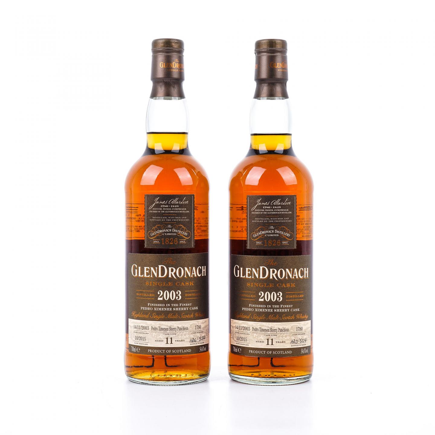 Glendronach 格兰多纳 11年 2003-2015 单桶#1780 2支组