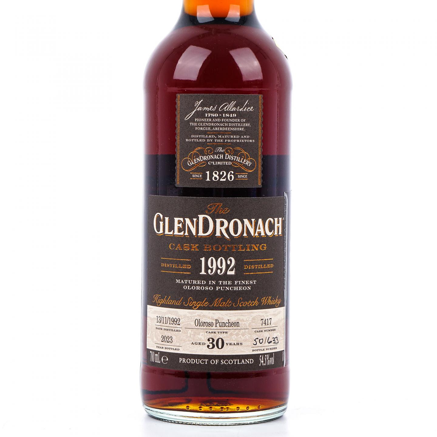 Glendronach 格兰多纳 30年 1992-2023 雪莉桶#7417