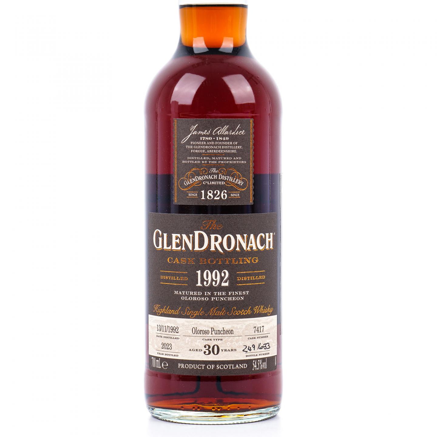 Glendronach 格兰多纳 30年 1992-2023 Oloroso雪莉桶
