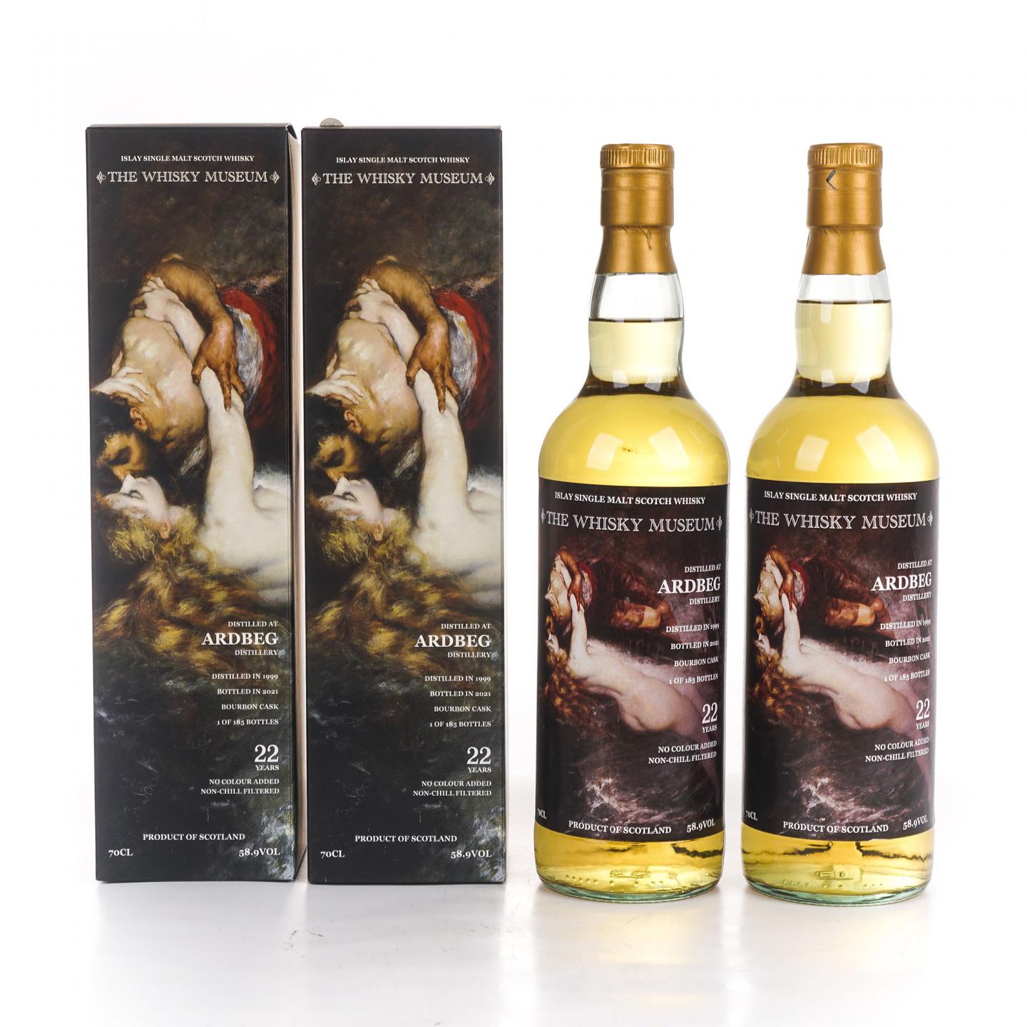 Ardbeg 阿贝 22年 1999-2021 波本桶 The Whisky Museum 2瓶组