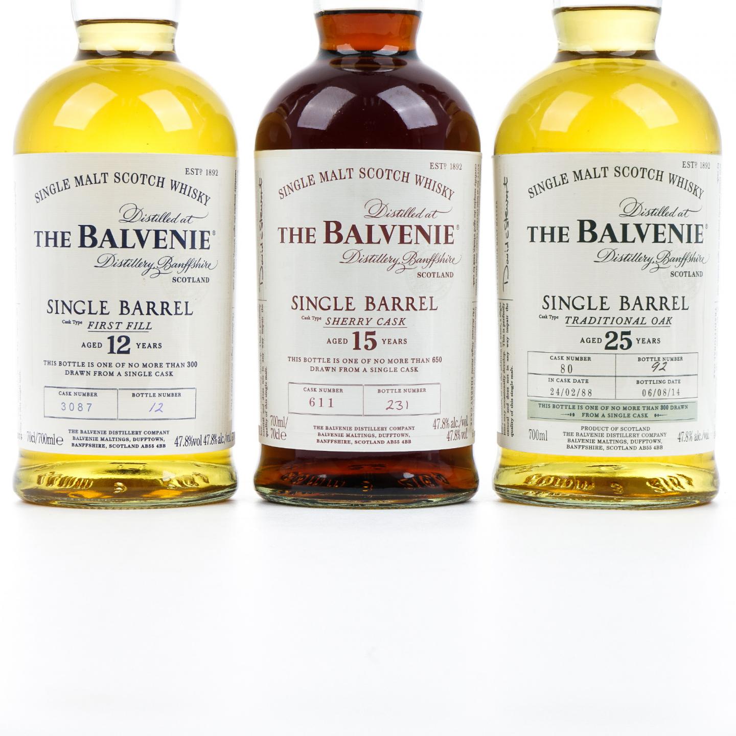 Balvenie 百富 12/15/25年 单桶 3支组