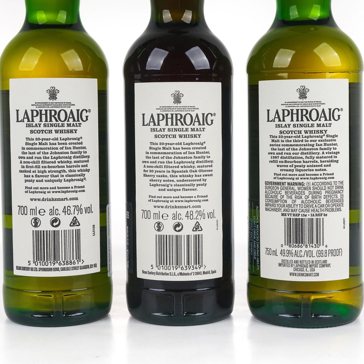 Laphroaig 拉弗格 30/33年 伊恩·亨特之书 1-3版 3支组