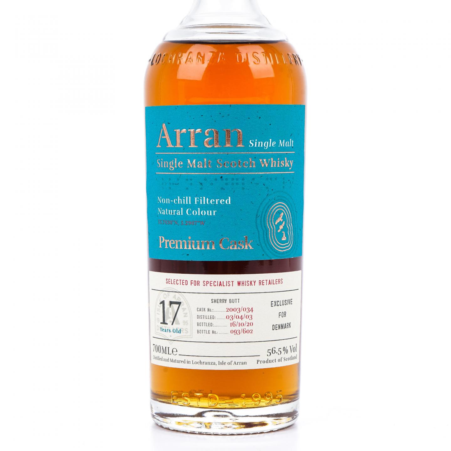 Arran 艾伦 17年 2003-2020 丹麦特供 雪莉桶#2003/034