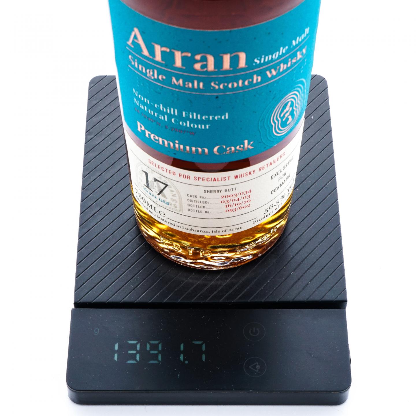 Arran 艾伦 17年 2003-2020 丹麦特供 雪莉桶#2003/034