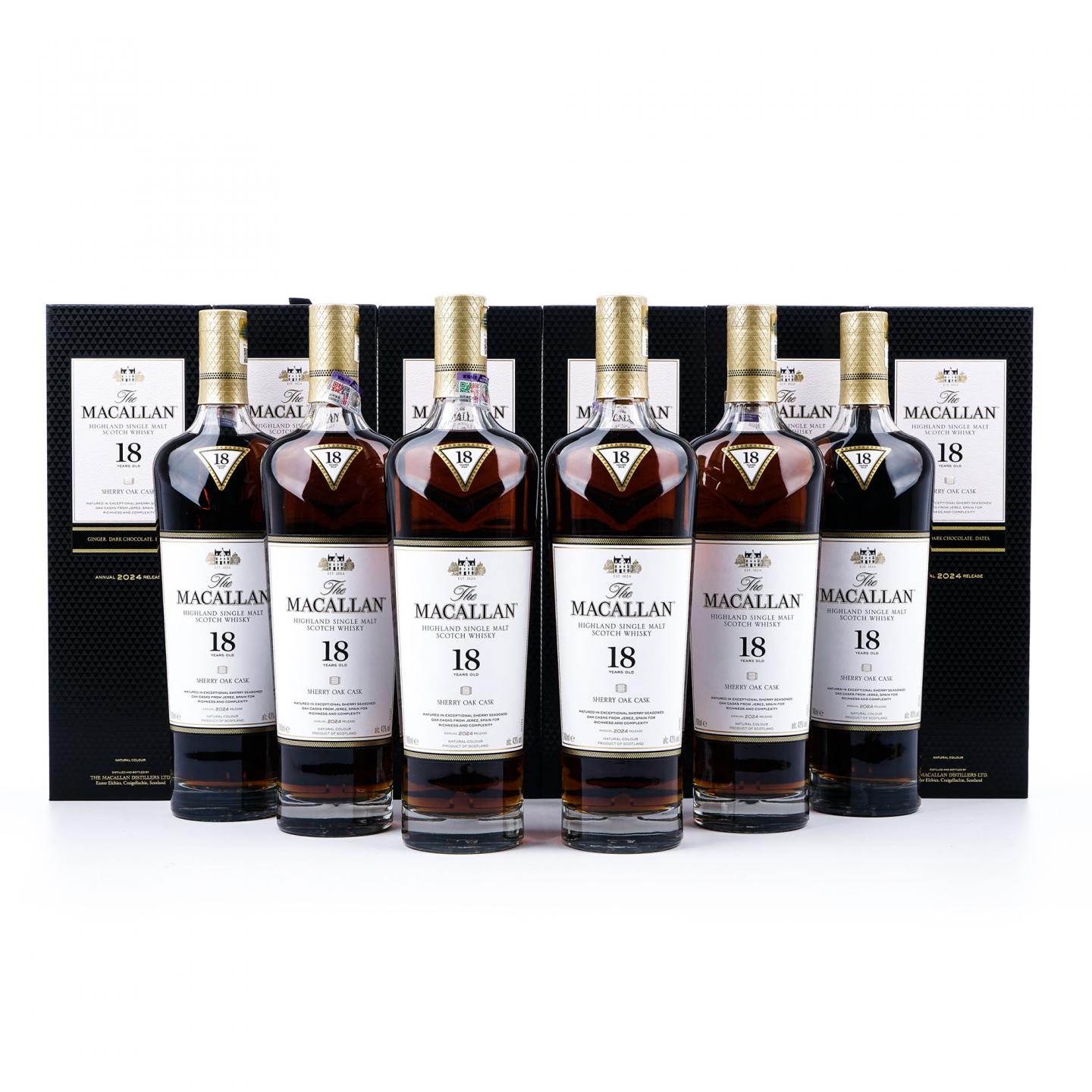 【附X光图】Macallan 麦卡伦 18年 2024 雪莉桶 6瓶组