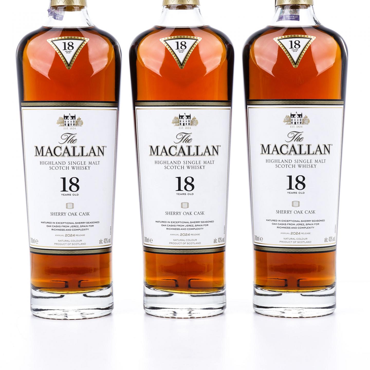 【附X光图】Macallan 麦卡伦 18年 2024 雪莉桶 6瓶组