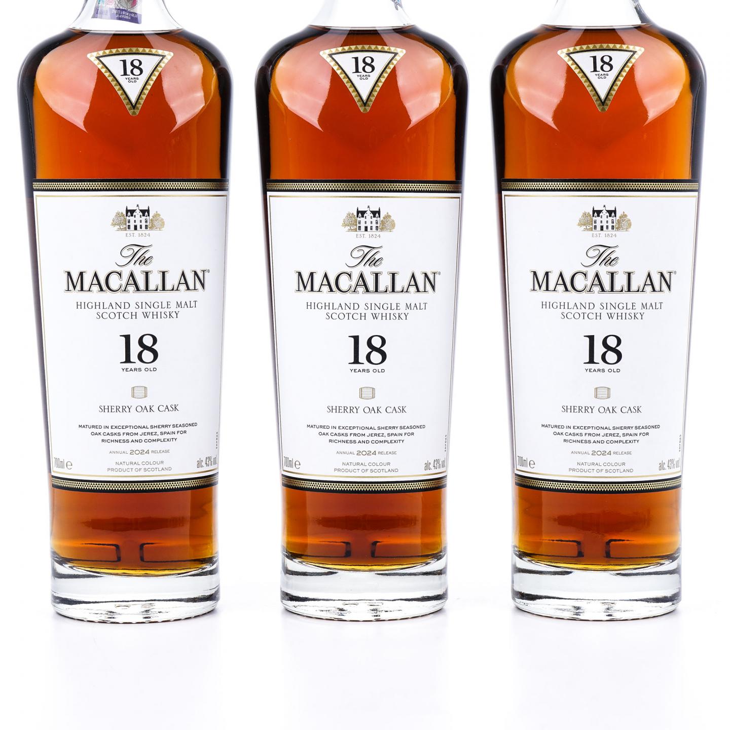 【附X光图】Macallan 麦卡伦 18年 2024 雪莉桶 6瓶组