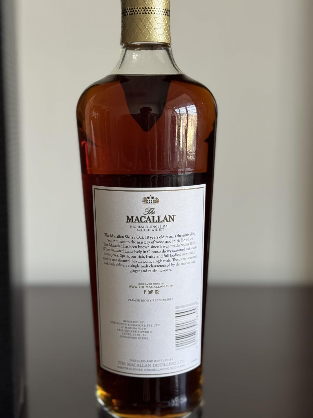 麦卡伦18年单桶 2018年首版 老版本 越来越稀缺