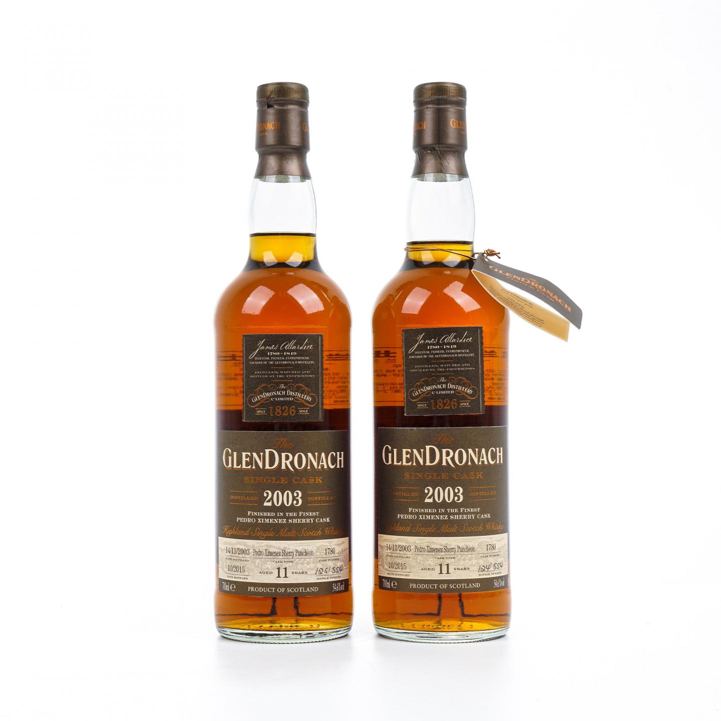 Glendronach 格兰多纳 11年 2003-2015 单桶#1780 2支组