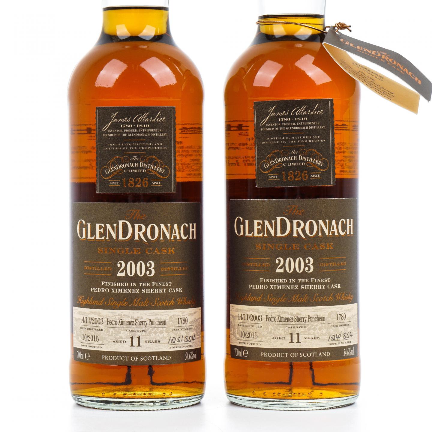 Glendronach 格兰多纳 11年 2003-2015 单桶#1780 2支组