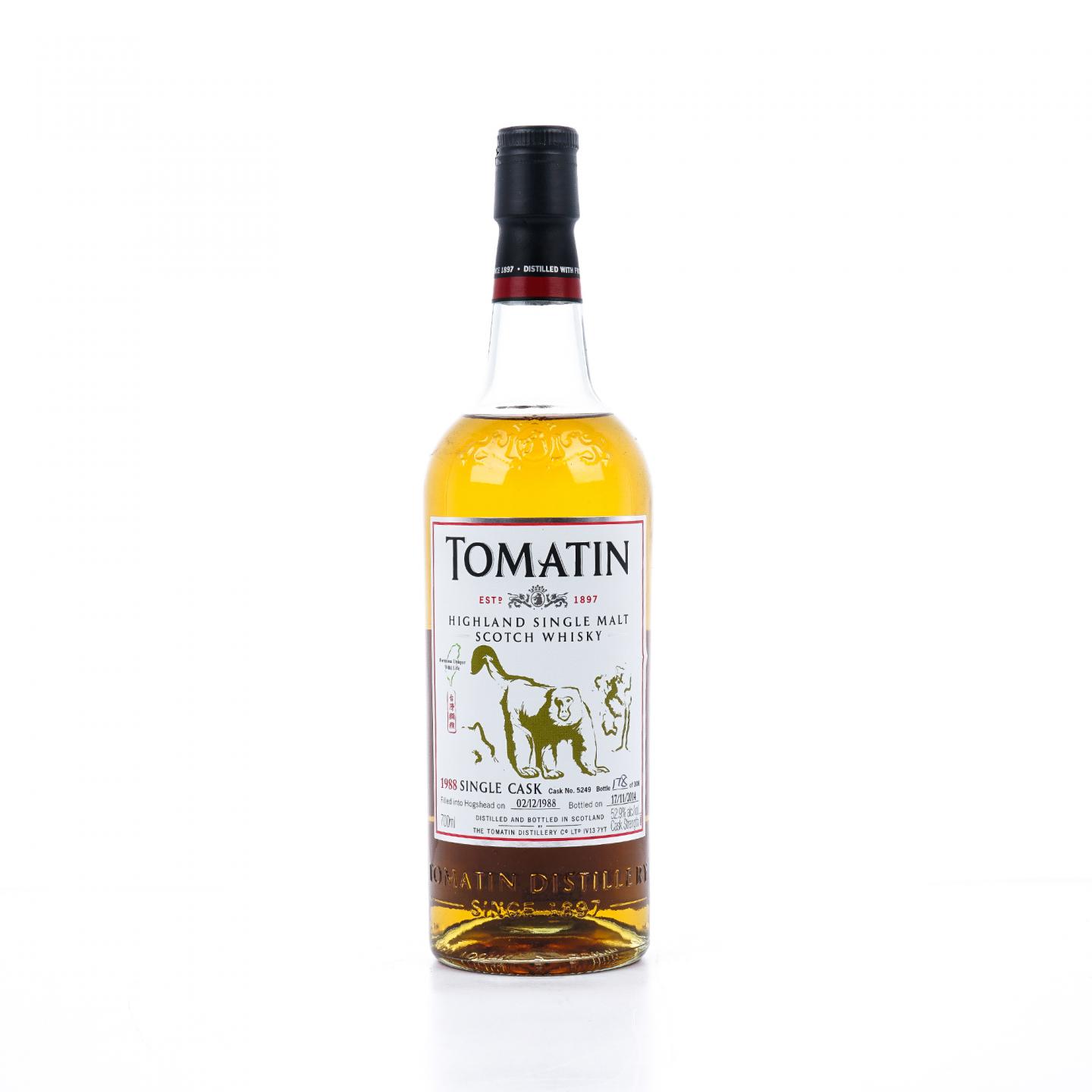 Tomatin 汤马丁 1988-2014 单桶#5249 福尔摩沙珍稀动物系列-台湾猕猴
