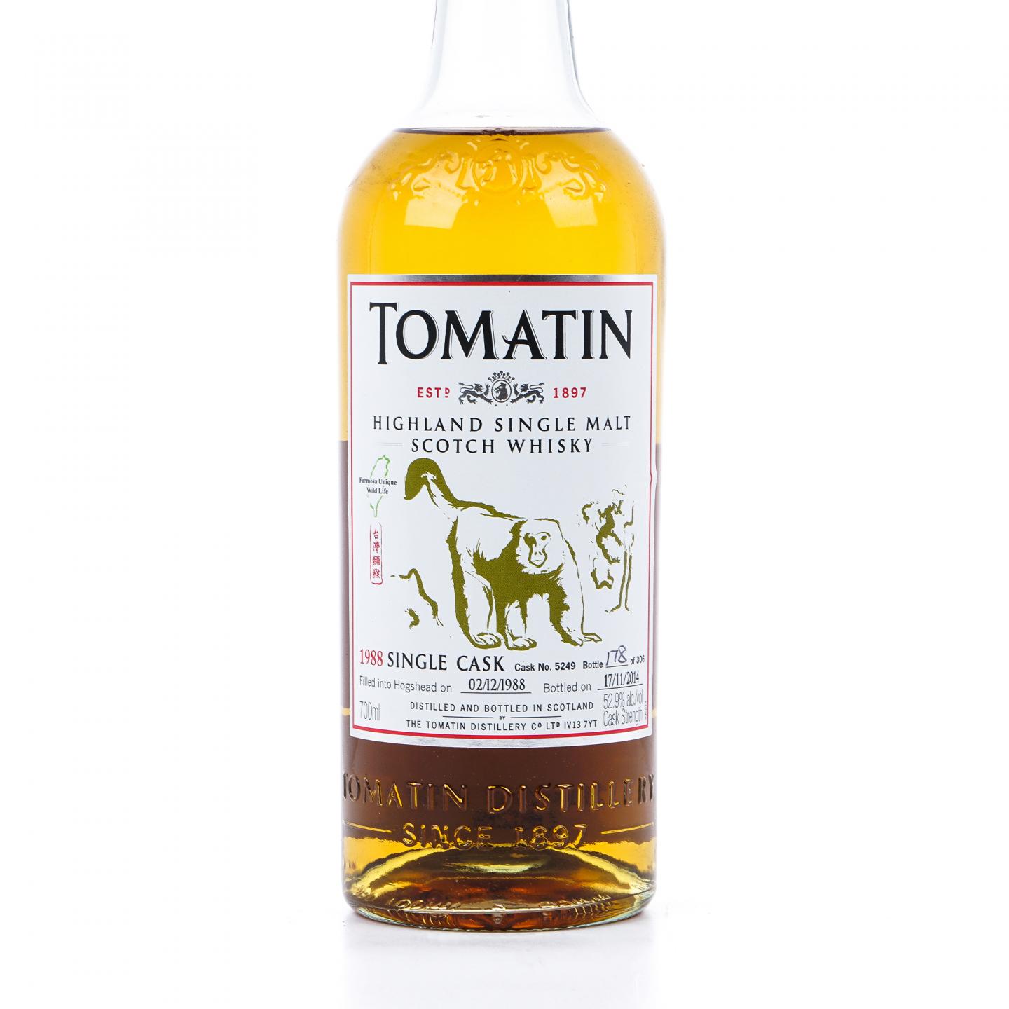 Tomatin 汤马丁 1988-2014 单桶#5249 福尔摩沙珍稀动物系列-台湾猕猴