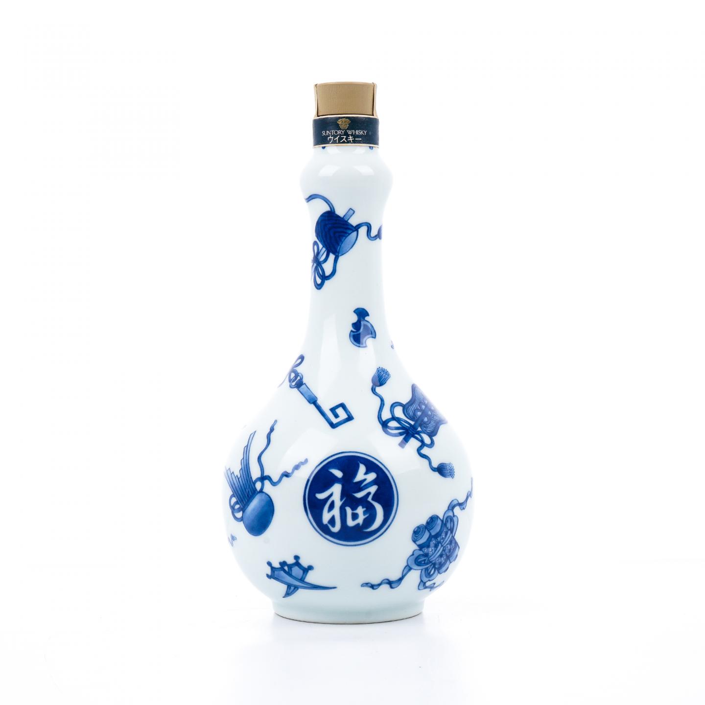 白州 染付宝尽【福】文柑子口瓶 有田烧 600ml