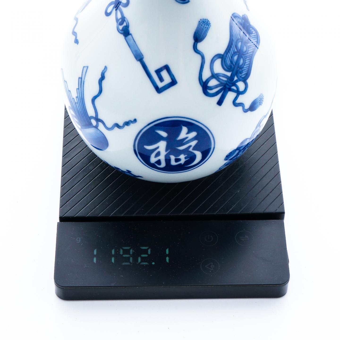 白州 染付宝尽【福】文柑子口瓶 有田烧 600ml
