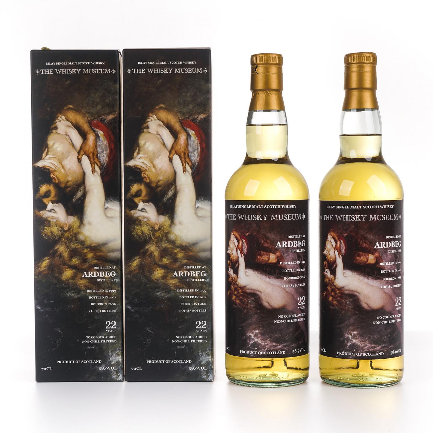 Ardbeg 阿贝 22年 1999-2021 波本桶 The Whisky Museum 2瓶组