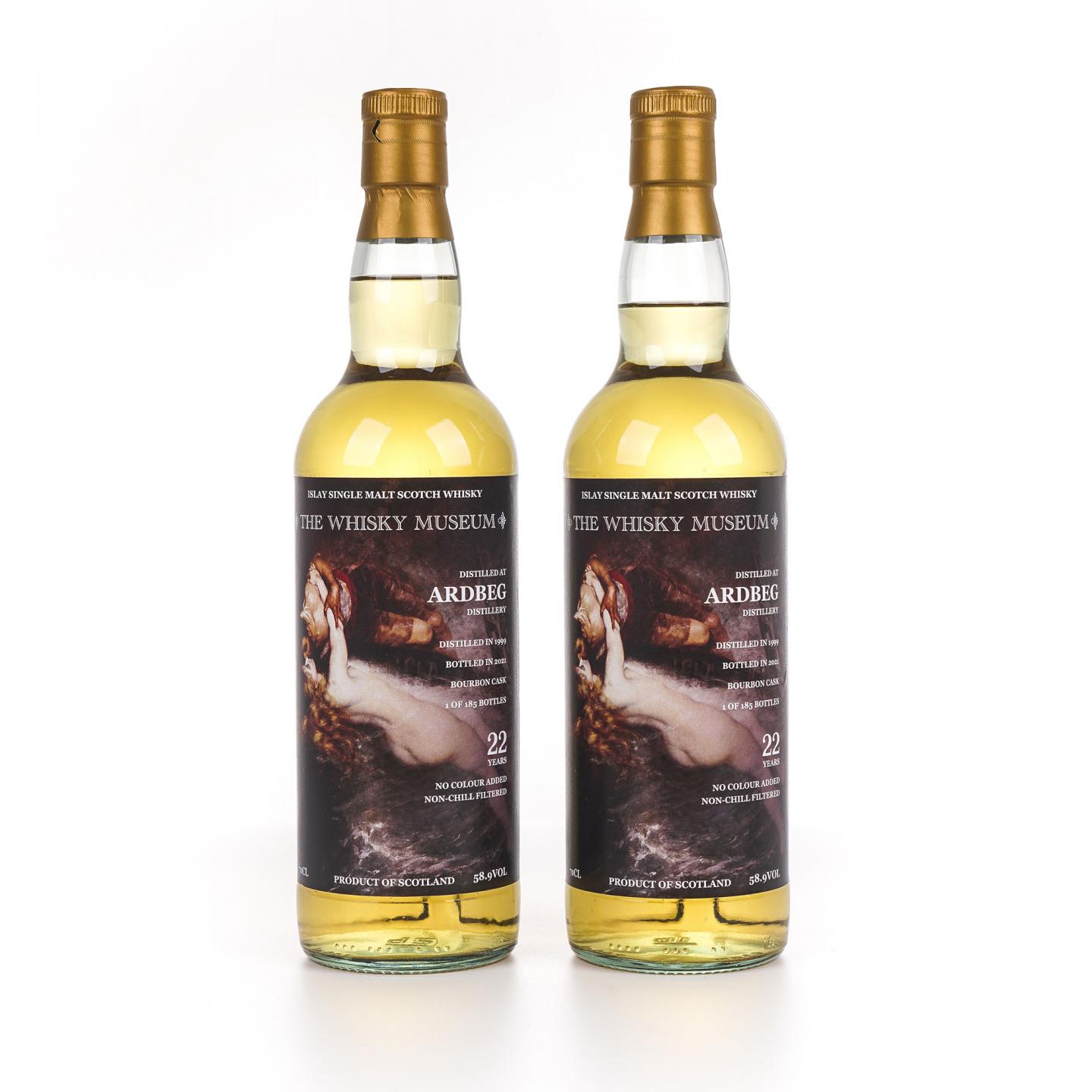 Ardbeg 阿贝 22年 1999-2021 波本桶 The Whisky Museum 2瓶组