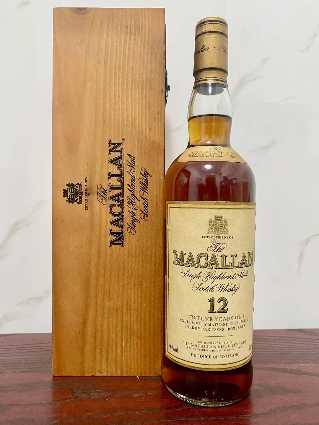 Maccllan麦卡伦12年草写庄园旧版单一麦芽威士忌40度750ml_拍卖-酒虫网