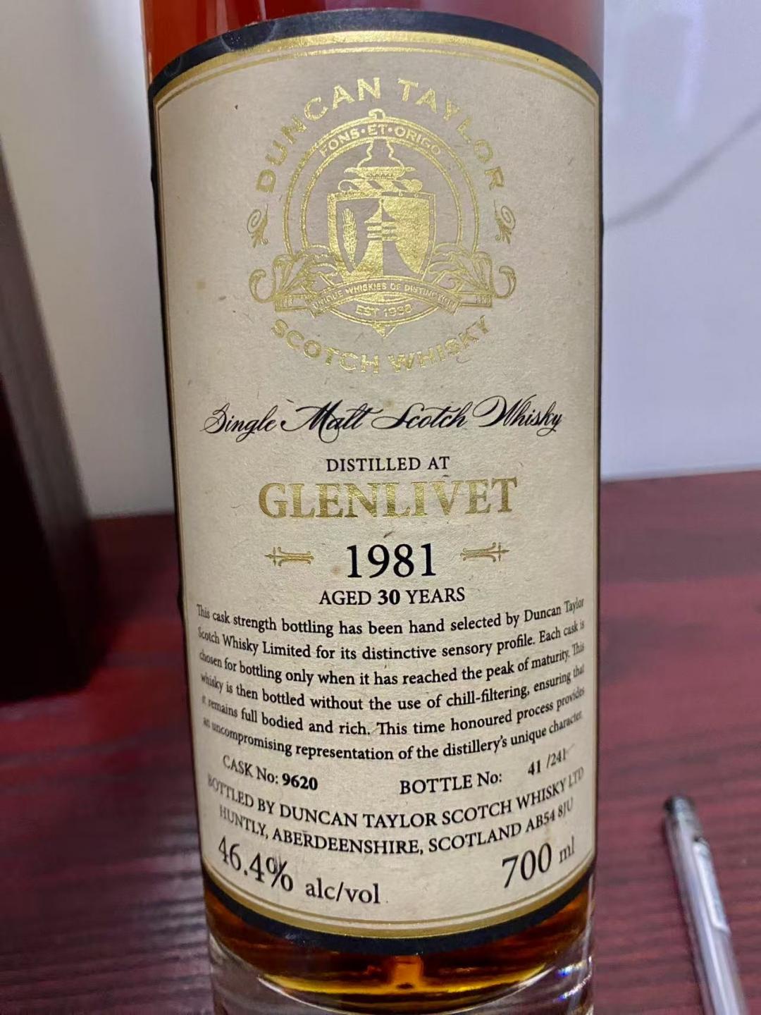 1981年格兰利威30年单一麦芽威士忌46.4度700ml