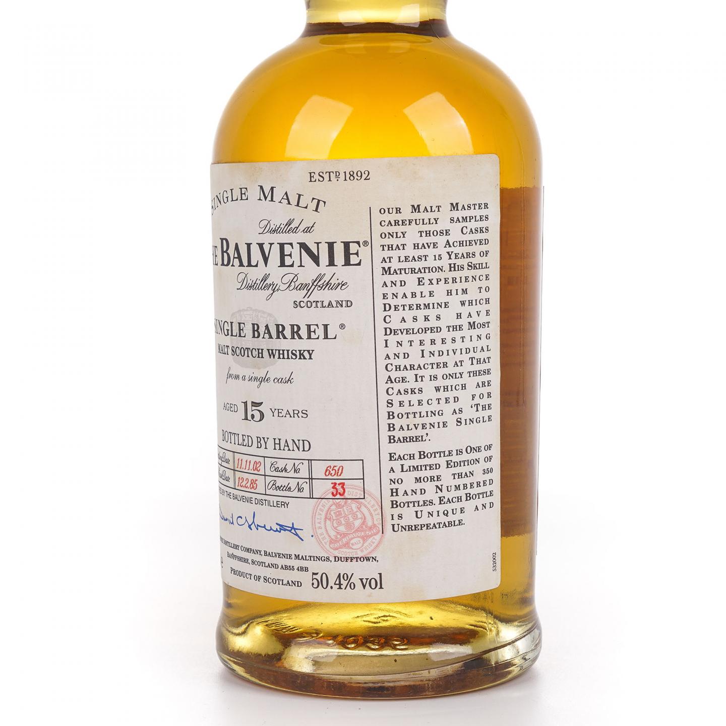 Balvenie 百富 15年 1985-2002 单桶#650