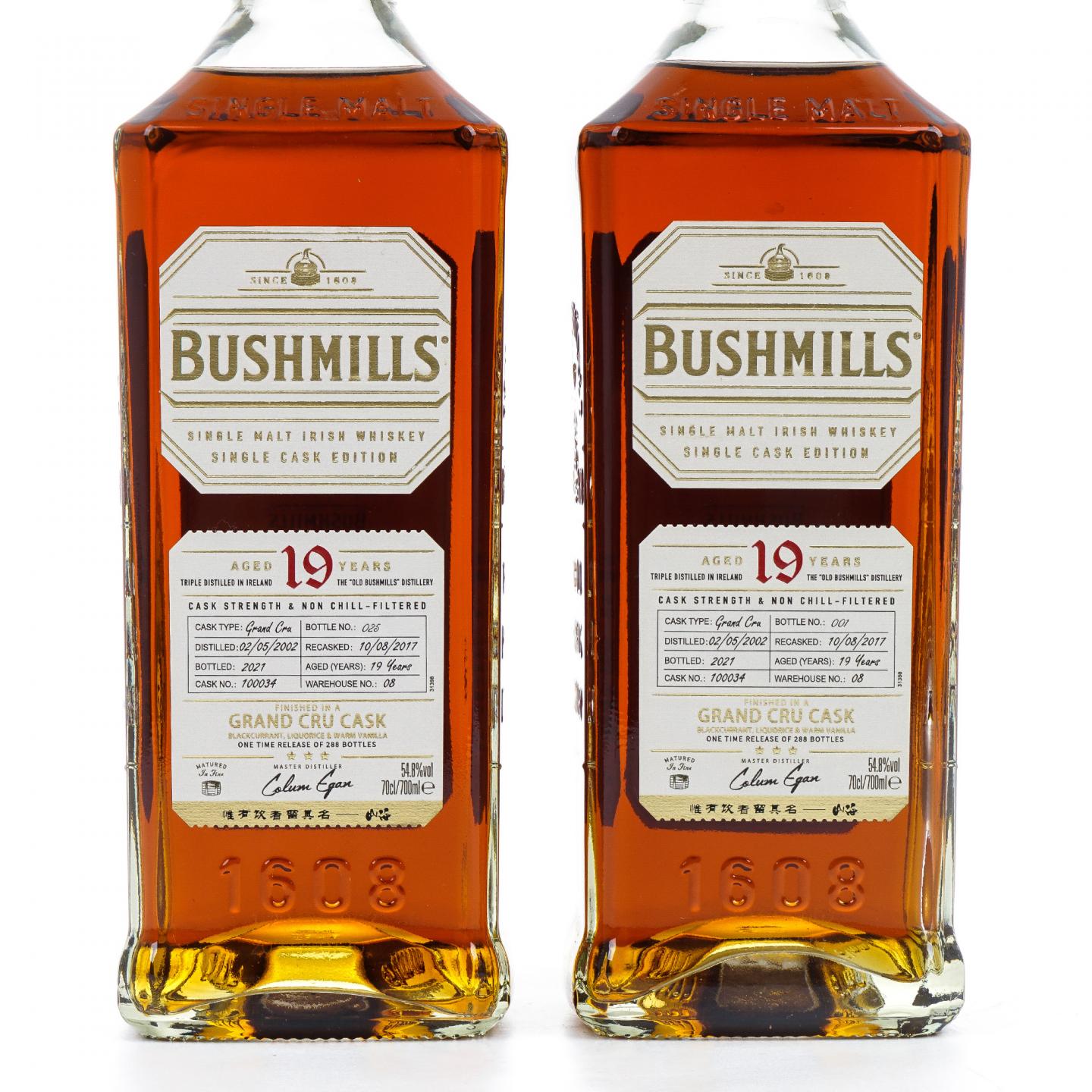 Bushmills 布什米尔 19年 2002-2021 #100034 2瓶组